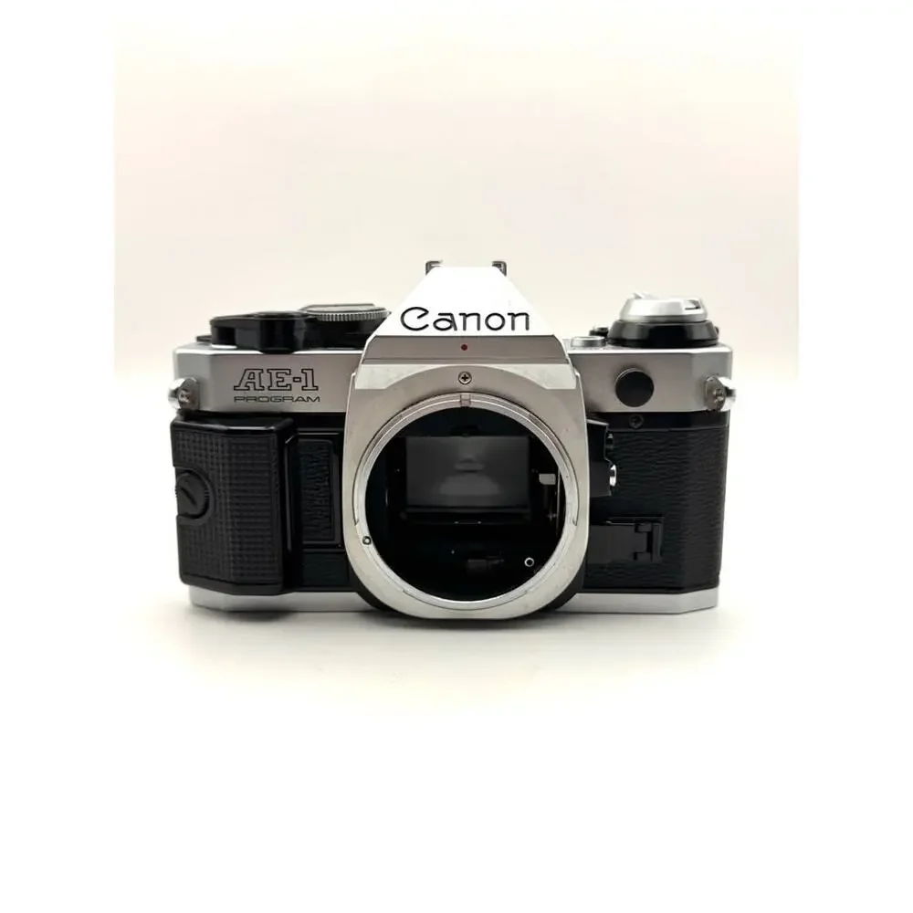 Canon AE-1 Program 35mm SLR Film Camera FD 50mm f/1.8 Lens Silver